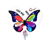 Vanyibro Christian Gifts for Women Heart Shape Gift Butterfly Religious Gifts for Women Jesus Desk Decor for Home Inspirational Spiritual Baptism Gift with Religious Gift (Butterfly)