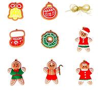 Vanyibro Christmas Hanging Ornaments Set - Christmas Tree Decorations with Strings for Holiday Festive Cheer, PVC Soft Rubber Xmas Decor(Gingerbread Man 8Pcs)