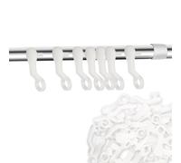 Vanyibro Curtain Glider Hooks,Pack of 50 White Plastic Hooks for Café Curtains, Elevate Your Window Décor
