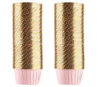Vanyibro Foil Metallic Baking Cups Paper Wrappers for Christmas Birthday Wedding Holiday Party Muffins Pastry Molds (Pack of 100)