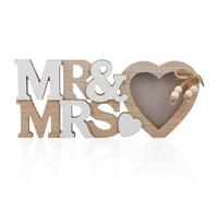 Vanyibro Heart Mr & Mrs Wedding Picture Frames Decorations,Romantic Wood Love Heart Holder for Couple Personalised Photo Frames,Perfect Romantic Gifts
