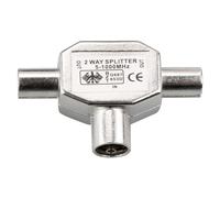 Vanyibro Male to Two Female Coaxial TV Aerial Splitter,T/F Type Adapter Connector Socket for RF Signals