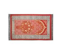 Vanyibro Muslim Prayer Rug Taffeta Portable Ottoman Prayer Mat Praying Carpet Janamaz Sajadah Soft Islamic Prayer Rug Islamic Gift Ramadan Eid Hajj Gift 70 x 110 cm (Red)