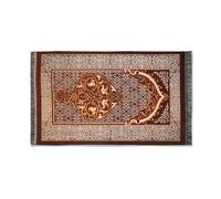 Vanyibro Muslim Prayer Rug Taffeta Portable Ottoman Prayer Mat Praying Carpet Janamaz Sajadah Soft Islamic Prayer Rug Islamic Gift Ramadan Eid Hajj Gift 70 x 110 cm (Browncacao)