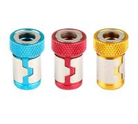 Vanyibro Removable Screw Bit Magnetizer Ring for 1/4 Inch Shank Screwdriver Bits,Aluminum Alloy Magnetic Screw Catcher Holder Power Tool Accessory (Set of 3)