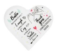 Vanyibro To My Bestie Gifts,Acrylic Plaque Birthday Gifts for Women,Friendship Acrylic Table Centerpiece,Heart Shaped Women Friend Gifts with Sayings Message