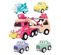 VANZACK 1 Set Educational Pull Back Car for Pink Inertial Truck with Cars Interactive Play for Develops Reaction Skills and Logic for Room Decoration