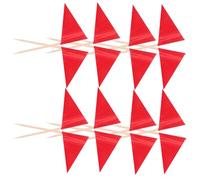 VANZACK 100pcs Red Mini Triangle Toothpick Flags Foodgrade Safe Small Blank Flag Sticks for Cupcake Toppers Fruit Snacks Party Decorations and Dessert Markers