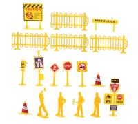 VANZACK 108pcs Traffic Signs Playset with Traffic Cones and Roadblocks Realistic Model for Role-playing and Urban Planning Development