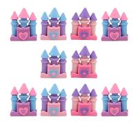VANZACK 10pcs Castle-Shaped Pencil Erasers Bulk Set Fun Cartoon Kawaii Erasers for School and Drawing Mixed Colors Novelty for Arts Crafts Random Color