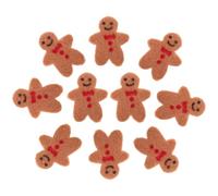 VANZACK 10pcs Christmas Wool Felt Gingerbread Man Pendant Charm for Wreath Decor and Party Use, Compact and Easy to Store DIY Felt Ornament with Beautiful Appearance and Light Weight