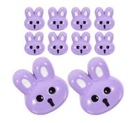 VANZACK 10pcs Cute 3D Rabbit Buttons for Sewing and Craft Projects, Purple Resin Decorative Clothes Fasteners Resistant to Falling, for ’s Daily Wear and Easter Decorations