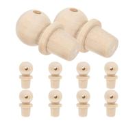 VANZACK 10Pcs Large Wooden Bottle Cork Stoppers Set for Wine Bottles with Open Gourd Design Natural Wood Material for DIY Crafts and Sealing in Home Bar