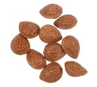 VANZACK 10pcs Lifelike Almonds Model, Artificial Food Models in Brown Plastic with Realistic Appearance, Decorative Craft Faux Nuts for Playroom and Photography Props