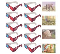 VANZACK 10PCS Paper 3D Glasses Red and Blue Anaglyph Lenses Disposable Universal Fit 3D Movie Glasses for Films TV Shows and Photo Viewing