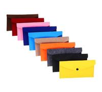 VANZACK 10Pcs Snap Button Felt Storage Bags Small Envelopes for Phone Accessories Travel Compact Protective Pouch Multi-color Soft Felt Pockets for Cash Earphones Stationery Organizer