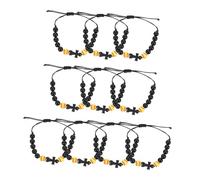 VANZACK 10pcs Sports Bead Bracelets with Cross Pendant for Boys and Softball Baseball Prayer Wristbands Comfortable Faithful Athlete Jewelry for Sports Themed Party Favor