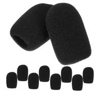 VANZACK 10pcs Standard Handheld Microphone Covers Windscreen Sponge Replacement 55x38x16mm Mic Accessory for Stage and Meeting Use