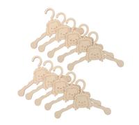 VANZACK 10PCS Wooden Pet Costume Hangers for Small Dogs and Cats Animal Clothes Rack with Ergonomic Design Space-saving Puppy Closet Hooks for Pet Apparel Organization