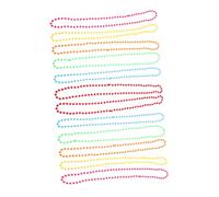 VANZACK 12PCS Neon Beaded Necklace for Masquerade Parties Carnival Holiday Celebrations Lightweight Plastic Jewelry for Women Retro Costume Accessories in Vibrant Colors Green Yellow Red