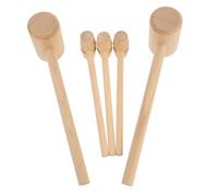VANZACK 12Pcs Wooden Seafood Crab Hammer Mallet for Shell Cracking Handmade DIY Jewelry Crafting Smooth Natural Wood for Crab Lobster Shrimp Walnut Cracking and Party Use