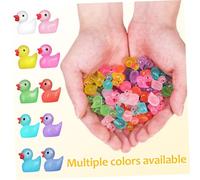 VANZACK 150 Pcs Glow Dark Mini Resin Ducks Small Compact Tiny Ornaments for Desktop Car Decoration Party and Home Display Adorable Luminous Small Ducks Kit