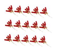 VANZACK 15pcs New Year Decorations Hair Clip Making Accessories New Year's Hair Clip Decorations Miniature Red Metal