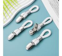 VANZACK 16pcs Bathroom Towel Clips Metal Rust-Resistant Cotton Rope Milk White Corn Pattern Towel Holders for Hanging Tea and Hand