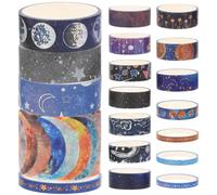VANZACK 19 Rolls Planet Style Washi Paper Tape for Scrapbooks and Planners