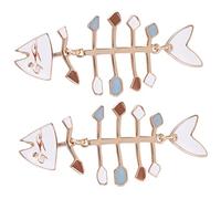 VANZACK 1Pair Fish Bone Drop Earrings for Women Unique Fashion Jewelry Creative Dangle Earrings for Outfits Accessory for Stylish Looks