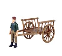 VANZACK 1Set Assembled Car Model with Farm Worker Figures Realistic Miniature Farm Ornament for Educational Play and Creative Decoration