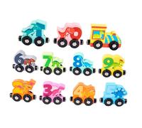 VANZACK 1Set Dinosaur Educational Wooden for Early Learning Hand Eye Coordination Interactive Pull Along Train with Dinosaurs for Boys Years