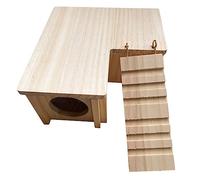 VANZACK 1set Hamster Hideout Wooden Hut for Small Pets Comfortable and Easy to Clean Guinea Pig Cabin Practical Rat House for Sleeping and Playing Natural Design