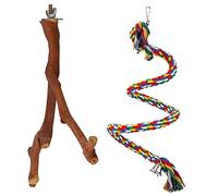 VANZACK 1set Natural Bird Perches Parakeet Tree Branch Stand for Bird Cage Accessories Easy to Install and Fun