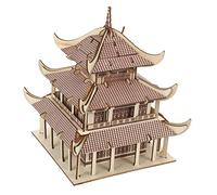 VANZACK 1Set Puzzle Model Building Kit Ancient Architecture Wooden Craft DIY for Adults Easy Assemble Puzzles for Architecture Lovers