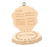 VANZACK 1Set Wooden Deciduous Teeth Storage Box for Tooth Keepsake Holder with Chinese Zodiac Dragon Design for Preserving Lost Teeth Memories