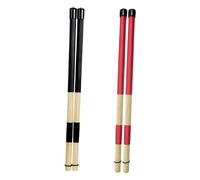 VANZACK 2 Pairs Bamboo Brush Drum Sticks for Acoustic Drums Low Volume Practice Percussion Accessories with Rubber Tips Lightweight Rhythm Sticks for Adults Modern Minimalist Design