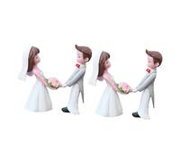 VANZACK 2 Pairs Romantic Couple Figurines Cute Micro Landscape Decor Wedding Cake Toppers Valentine Crafts for Spaces for Weddings Anniversaries