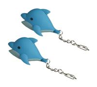 VANZACK 2 Pcs Blue LED Whale Design Bag Hanging Pendant Key Holder in Metal, Cartoon Animal Shaped, Creative and Glowing Keychains to Keep Keys Safe and Organised, to Decorate Your Bag