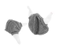 VANZACK 2 pcs Knitted Ox Horn Hat for Adults and Warm Funny Cosplay Beanie for Halloween Party and Costume Accessory with Soft Comfortable Knit Design