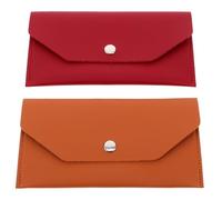 VANZACK 2 Pcs Reusable Pu Cash Envelope Wallet for Budgeting and Financial Management Aid, Long Rectangular Shape with Handheld Convenience, Suitable for Birthday and Wedding Gift Use