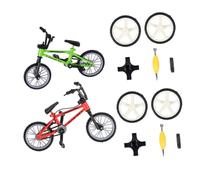 VANZACK 2 Sets Finger Bike Miniature Racing Bikes with Moving Wheels Pedals and Handlebars for Cognitive Play and Interaction Educational Leisure Game in Green and Red