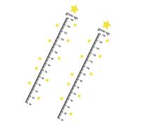 VANZACK 2 Sheets PVC Star-Shaped Growth Chart Wall Stickers for Children, Self-Adhesive Height Measurement Ruler for Baby Room and Kindergarten, Removable and Odourless