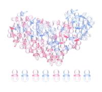 VANZACK 200pcs Mini Acrylic Pacifiers Beads DIY Crafts Jewelry Making Charms Gender Reveal Shower Table Scatter Party Decorations