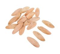 VANZACK 20pcs Beige Beechwood Oval Wooden Slices for Woodworking Projects and Aquarium Decoration, Rustic Style Wood Pieces for DIY Design and Craft Joinery