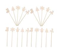 VANZACK 20pcs DIY Wooden Princess Fairy Wands Kit for Wand Craft with Christmas Shapes Snowman Reindeer Snowflake Stocking for Art Cosplay and Festival Angel Play