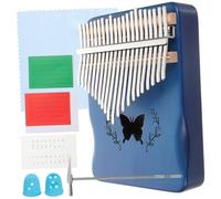 VANZACK 21 Keys Blue Plastic Kalimba Thumb Piano with Arc Design and Portable Size, 21 Tones Finger Piano for Music Practice and Performance