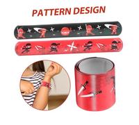 VANZACK 24pcs Ninja Slap Bracelets for Kids Colorful Snap Bands Fun Designs for Birthday Party Favors and Games