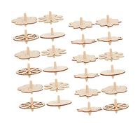 VANZACK 24Pcs Wooden DIY Gyro Set for Unfinished Spinning Tops Craft Wood and Material Portable Hand Eye Coordination for Boys and Creative Painting Activity