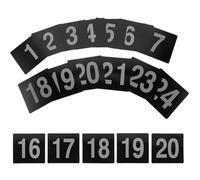 VANZACK 25pcs Black Pvc Table Number Signs for Banquets and Business Talks, Double-sided Seating Number Cards, Practical Event Decor with Chic Design, 95x100mm